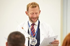 Headteacher Mat Galvin in science class