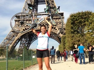 Teach First fundraiser in front of Eiffel tower